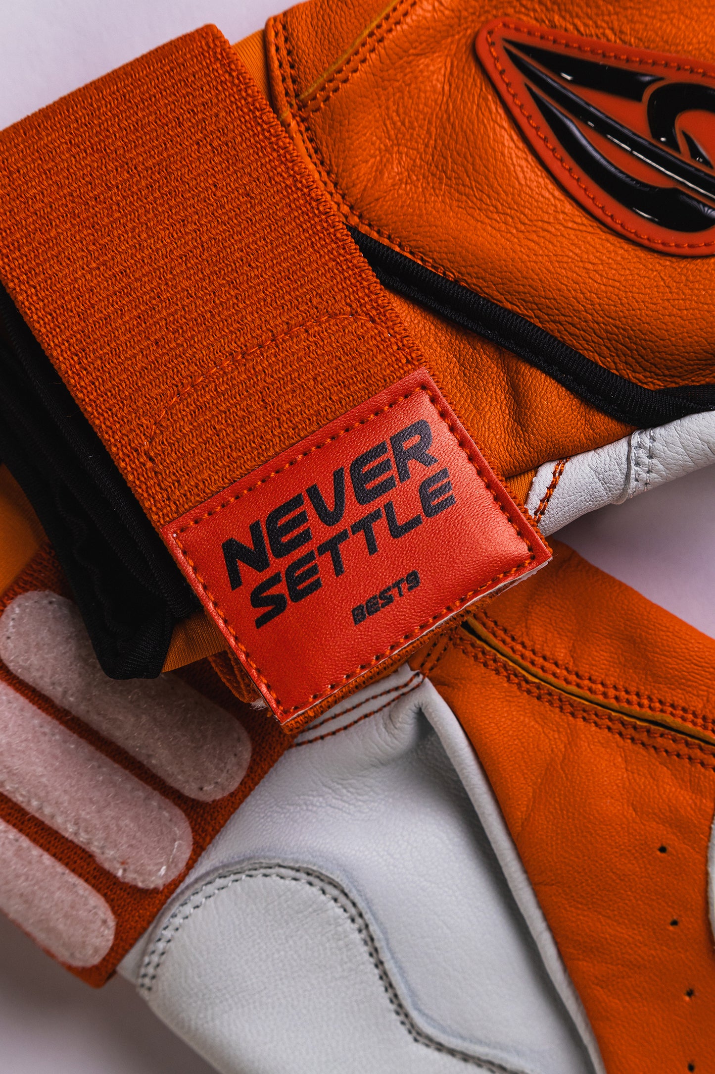 Best9 Long Cuff Premium Batting Gloves - Orange