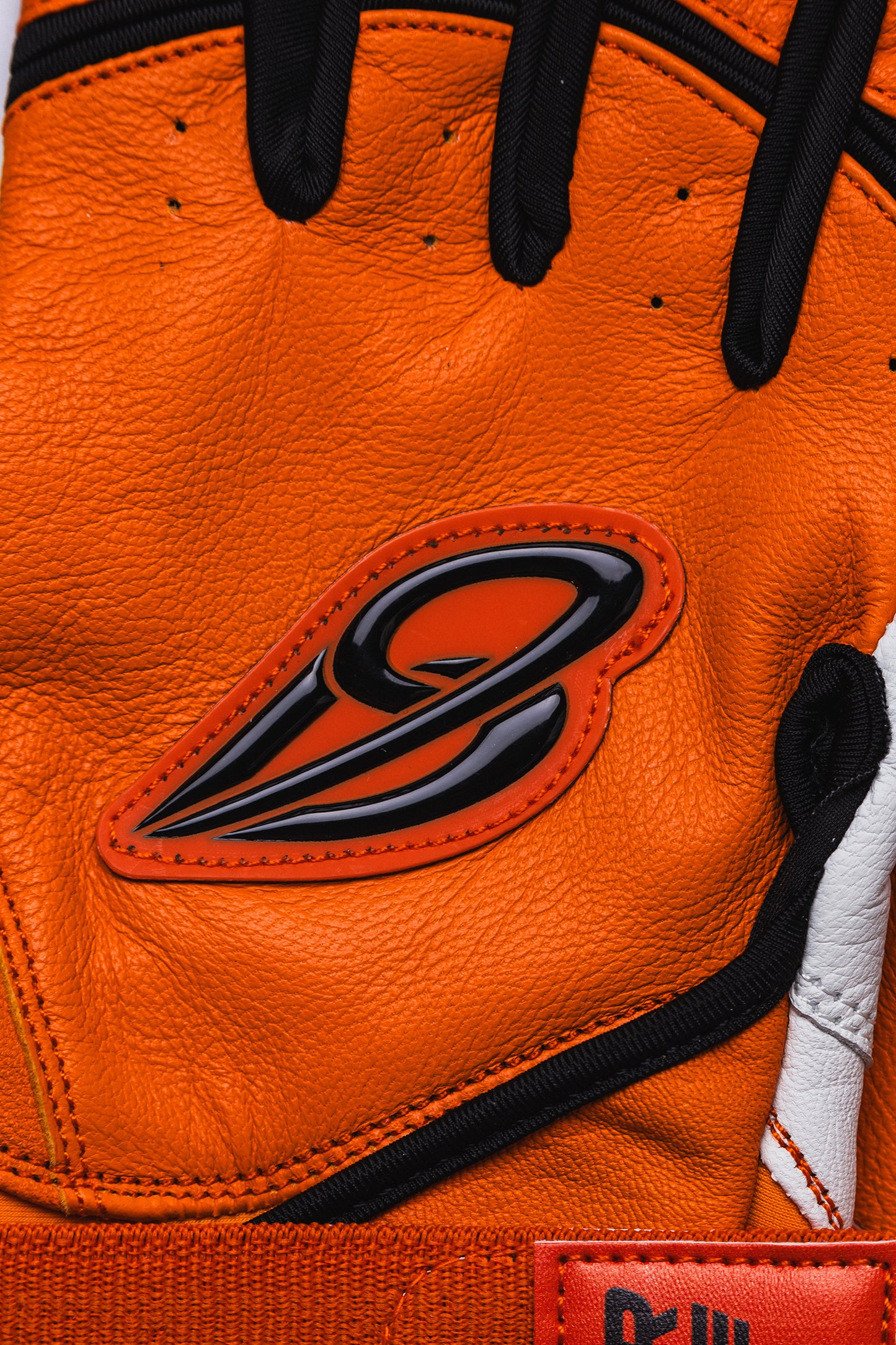 Best9 Long Cuff Premium Batting Gloves - Orange