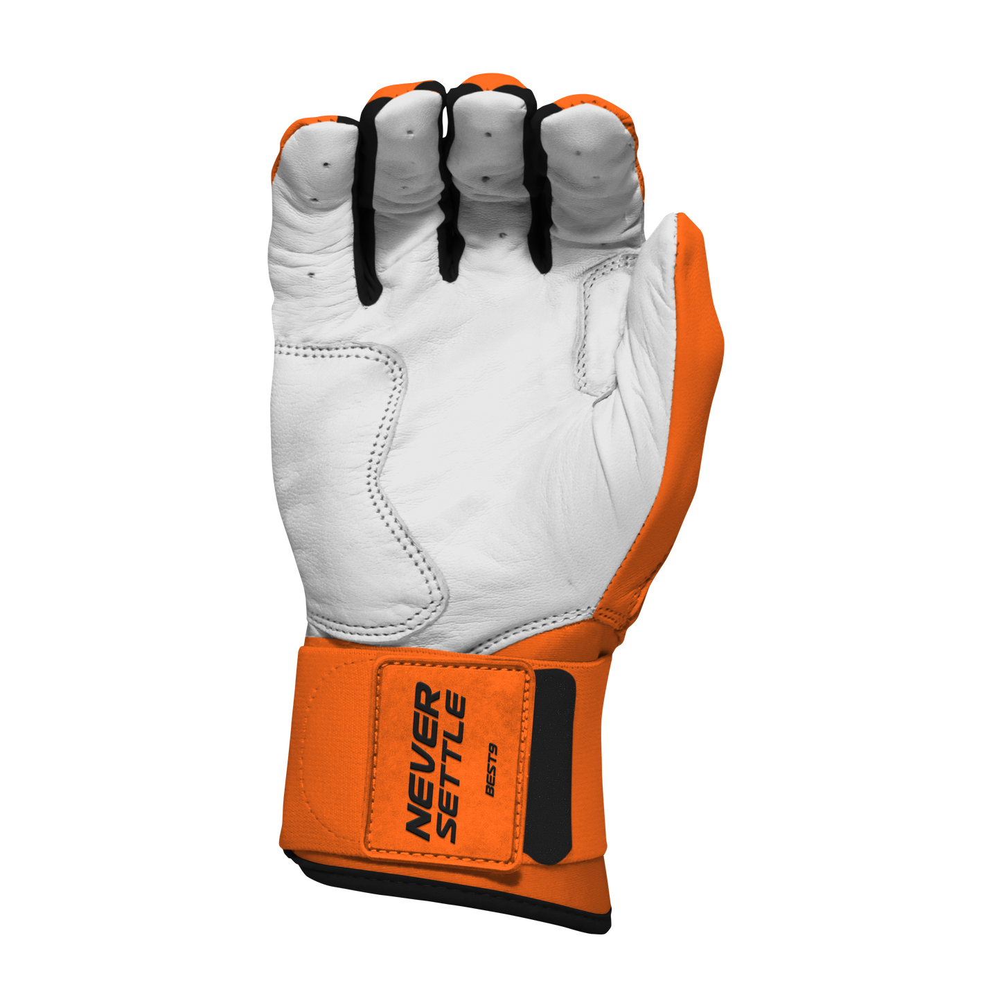 Best9 Long Cuff Premium Batting Gloves - Orange