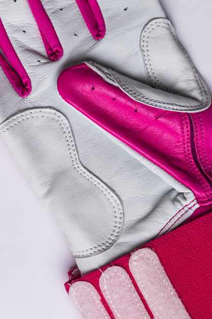 Best9 Long Cuff Premium Batting Gloves - Pink