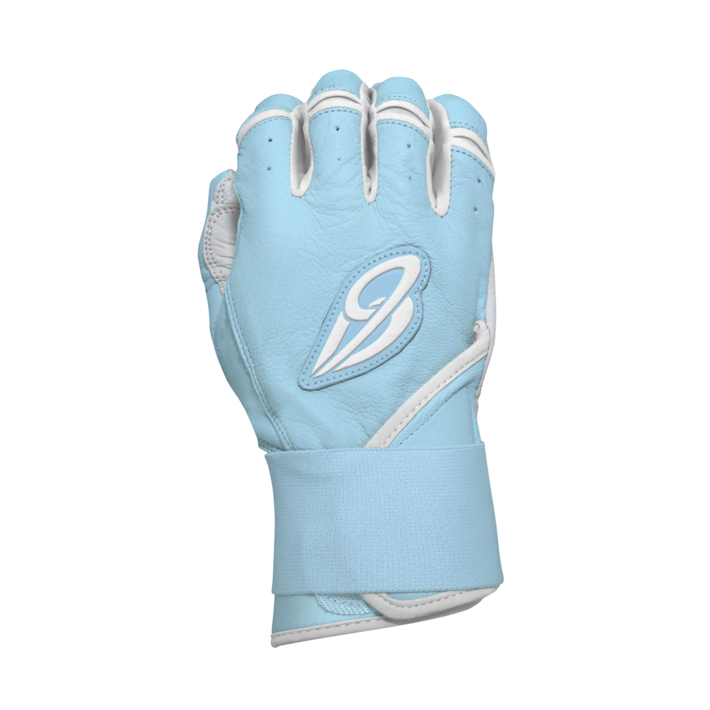 Best9 Long Cuff Premium Batting Gloves - Light Blue