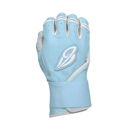 Best9 Long Cuff Premium Batting Gloves - Light Blue