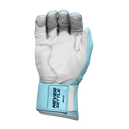 Best9 Long Cuff Premium Batting Gloves - Light Blue