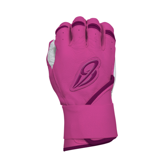 Best9 Long Cuff Premium Batting Gloves - Pink